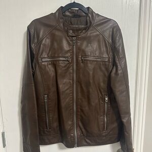 Men's Guess Brown Faux Leather Jacket